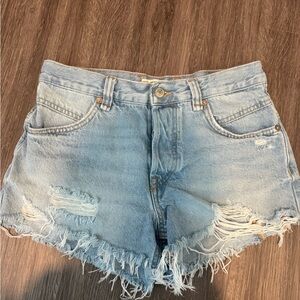 We The Free Womens Light Blue Jean Shorts